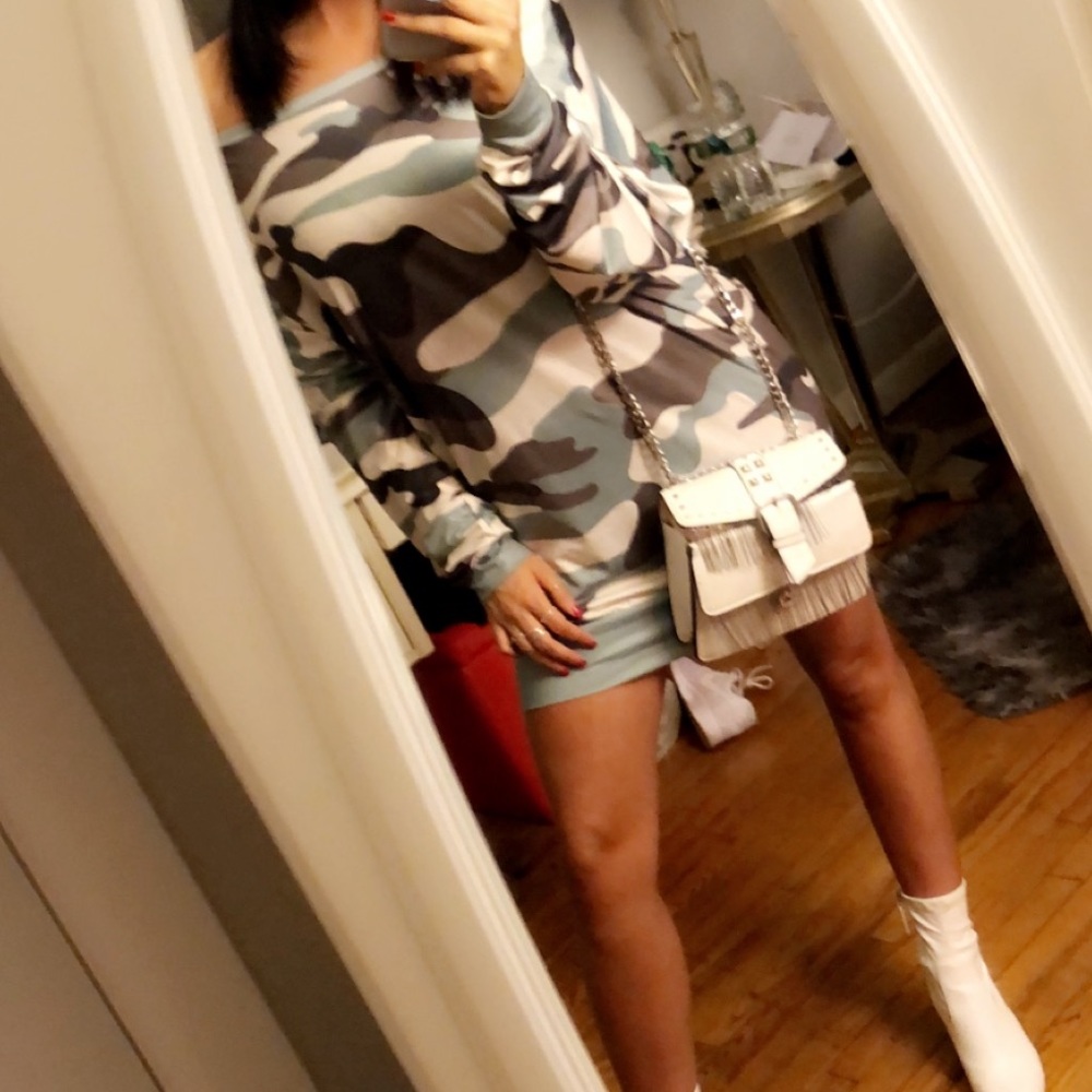 Long sleeve camo dress